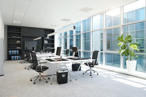 bright conference room with clean carpet